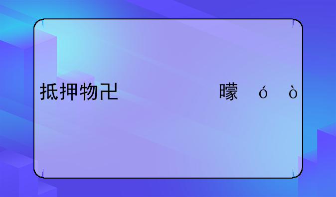 抵押物协议书格式
