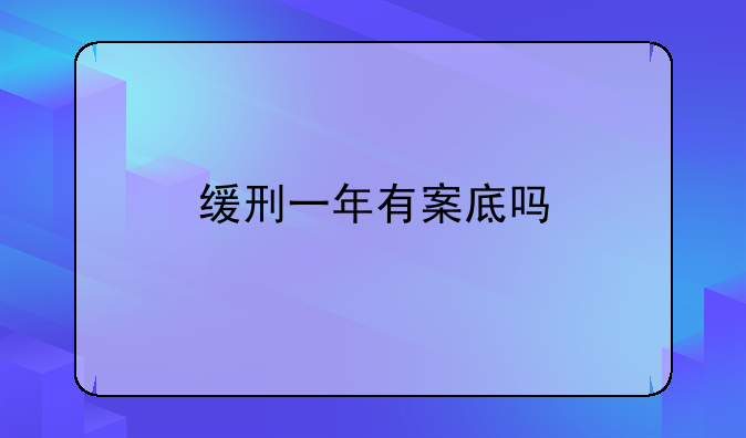 缓刑一年有案底吗