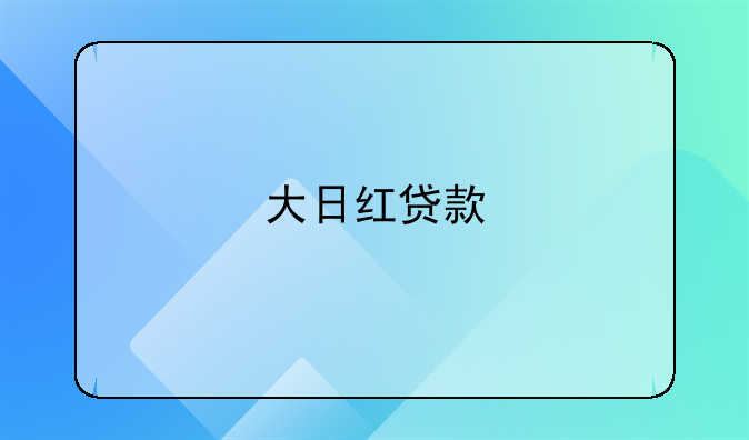 大日红贷款