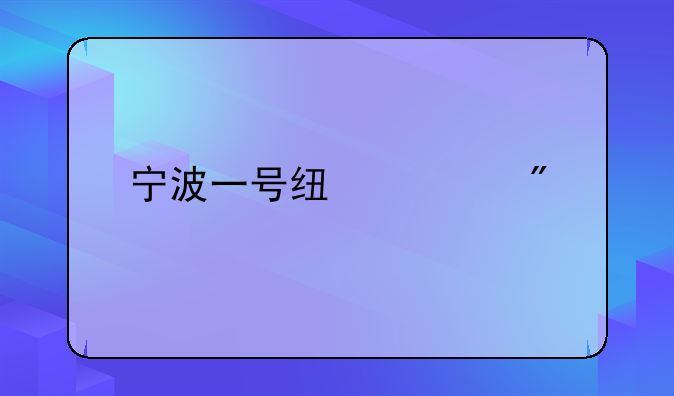 宁波一号线规划
