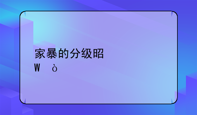 家暴的分级是如何？