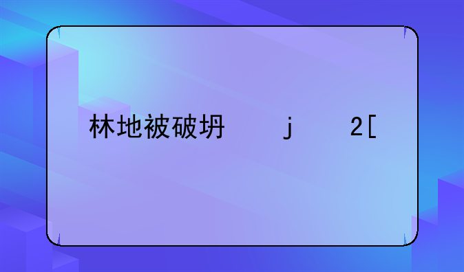 林地被破坏的化解法