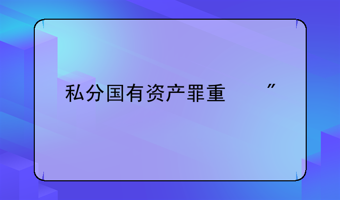 私分国有资产罪量刑