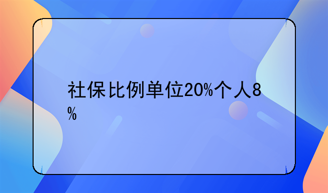 社保比例单位20%个人8%