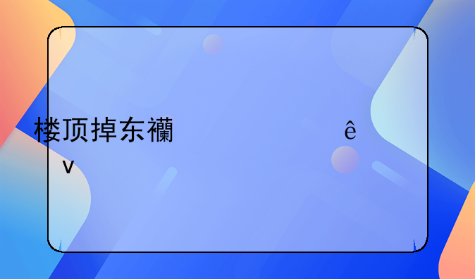 楼顶掉东西砸死人谁来赔