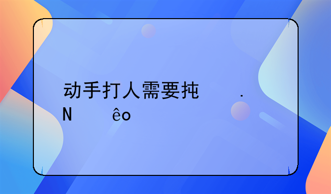 动手打人需要承担哪些责任