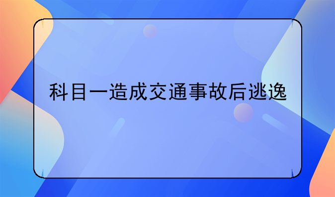 科目一造成交通事故后逃逸