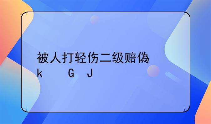 被人打轻伤二级赔偿多少钱
