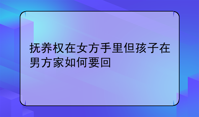抚养权在女方手里但孩子在男方家如何要回