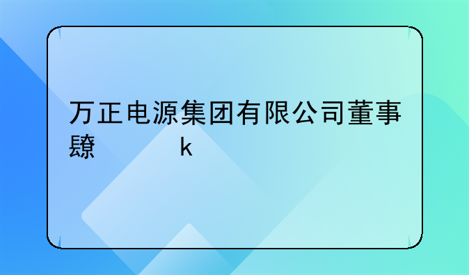 万正电源集团有限公司董事长多大