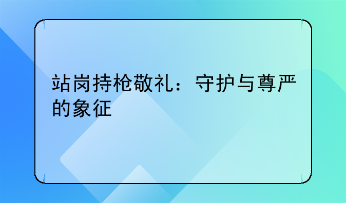 站岗持枪敬礼：守护与尊严的象征