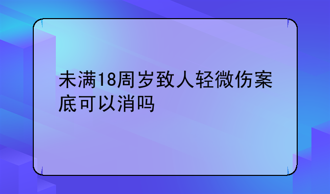 未满18周岁致人轻微伤案底可以消吗