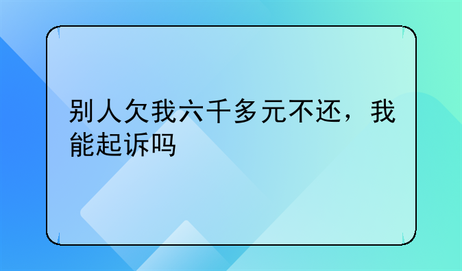 别人欠我六千多元不还，我能起诉吗