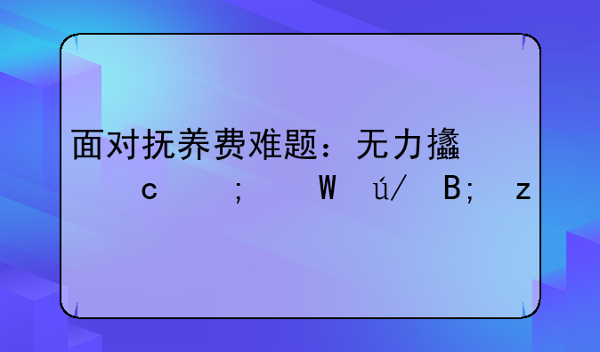 面对抚养费难题：无力支付与法律后果
